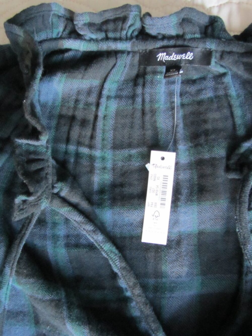 Madewell Cotton Plaid Dress - XS NWT - Picture 4 of 6